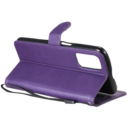 For OPPO A93 5G / A54 5G / A74 5G Solid Color Horizontal Flip Protective Leather Case with Holder & Card Slots & Wallet & Photo Frame & Lanyard(Purple) - OPPO & vivo Accessories by buy2fix | Online Shopping UK | buy2fix