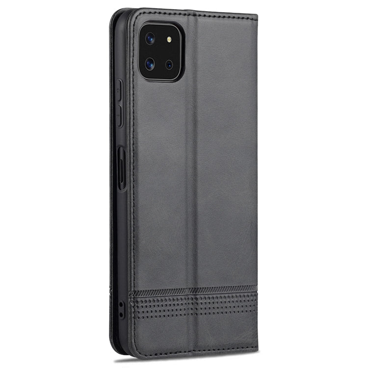 For Samsung Galaxy A22 5G AZNS Magnetic Calf Texture Horizontal Flip Leather Case with Card Slots & Holder & Wallet(Black) - Galaxy Phone Cases by AZNS | Online Shopping UK | buy2fix