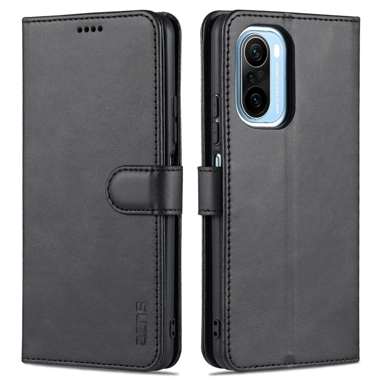 For Xiaomi Poco F3 AZNS Skin Feel Calf Texture Horizontal Flip Leather Case with Card Slots & Holder & Wallet(Black) - Xiaomi Cases by AZNS | Online Shopping UK | buy2fix