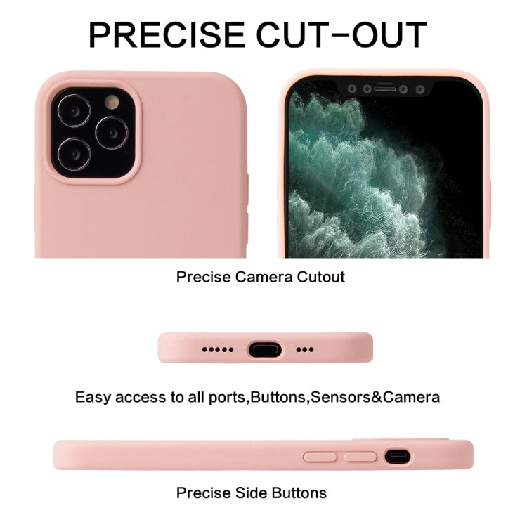 For iPhone 13 Pro Max Solid Color Liquid Silicone Shockproof Protective Case (Sand Pink) - iPhone 13 Pro Max Cases by buy2fix | Online Shopping UK | buy2fix