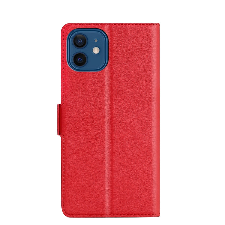 For iPhone 12 / 12 Pro Ultra-thin Voltage Side Buckle PU + TPU Horizontal Flip Leather Case with Holder & Card Slot(Red) - iPhone 12 / 12 Pro Cases by buy2fix | Online Shopping UK | buy2fix