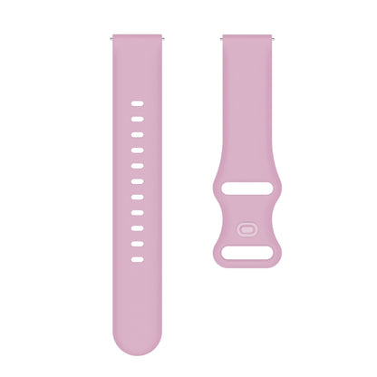 22mm For Apex 46mm /  Apex Pro / Ticwatch Pro 3 Universal Inner Back Buckle Perforation Silicone Watch Band(Light Purple) - Watch Bands by buy2fix | Online Shopping UK | buy2fix