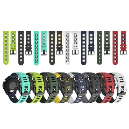 20mm For Garmin Vivoactive 3 / Venu Universal Two-color Silicone Watch Band(Green Black) - Watch Bands by buy2fix | Online Shopping UK | buy2fix