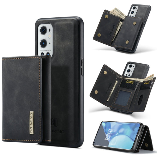 For OnePlus 9 Pro DG.MING M1 Series 3-Fold Multi Card Wallet  Back Cover Shockproof Case with Holder Function(Black) -  by DG.MING | Online Shopping UK | buy2fix