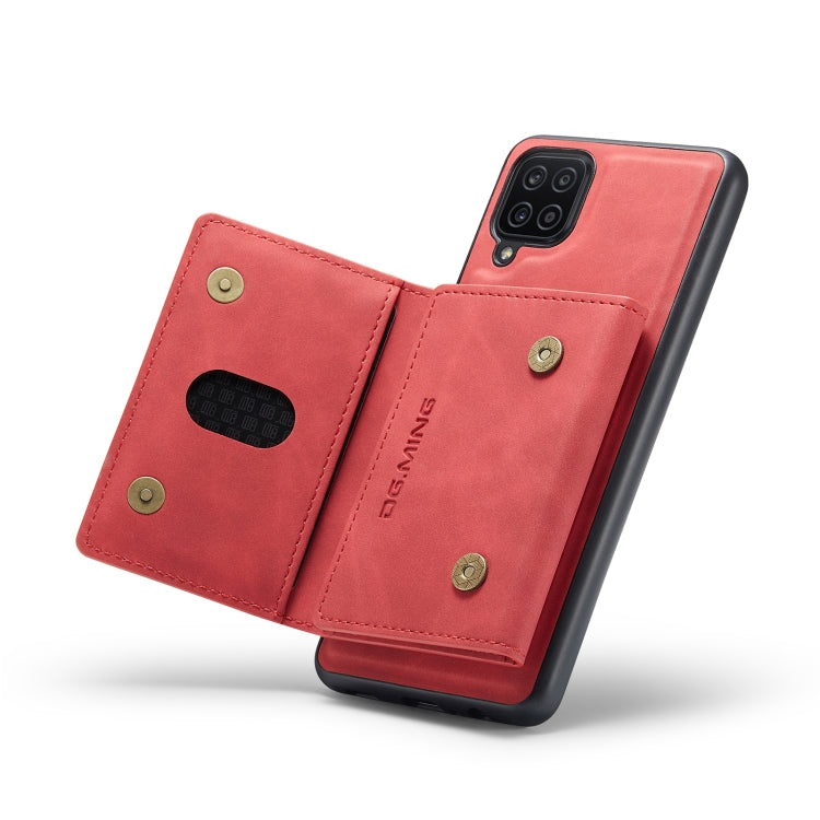For Samsung Galaxy A12 5G DG.MING M2 Series 3-Fold Multi Card Bag Back Cover Shockproof Case with Wallet & Holder Function(Red) - Galaxy Phone Cases by DG.MING | Online Shopping UK | buy2fix
