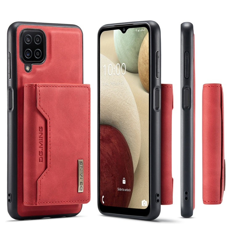 For Samsung Galaxy A12 5G DG.MING M2 Series 3-Fold Multi Card Bag Back Cover Shockproof Case with Wallet & Holder Function(Red) - Galaxy Phone Cases by DG.MING | Online Shopping UK | buy2fix