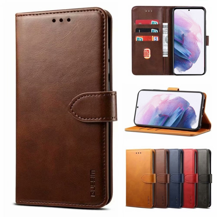 For Samsung Galaxy S21+ 5G GUSSIM Business Style Horizontal Flip Leather Case with Holder & Card Slots & Wallet(Brown) - Galaxy S21+ 5G Cases by GUSSIM | Online Shopping UK | buy2fix