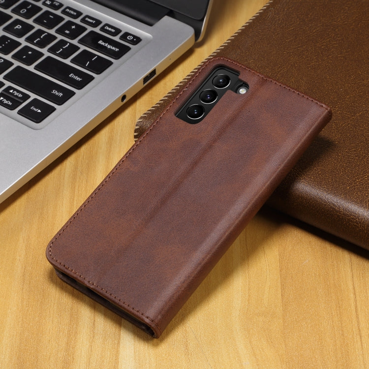 For Samsung Galaxy S21+ 5G GUSSIM Business Style Horizontal Flip Leather Case with Holder & Card Slots & Wallet(Brown) - Galaxy S21+ 5G Cases by GUSSIM | Online Shopping UK | buy2fix