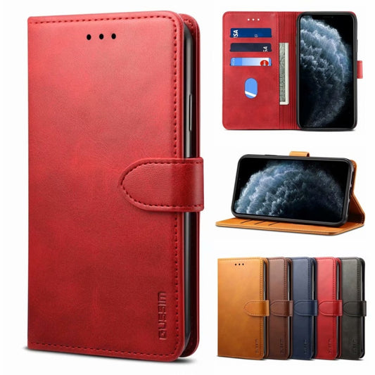 For Samsung Galaxy S21 FE GUSSIM Business Style Horizontal Flip Leather Case with Holder & Card Slots & Wallet(Red) - Galaxy Phone Cases by GUSSIM | Online Shopping UK | buy2fix