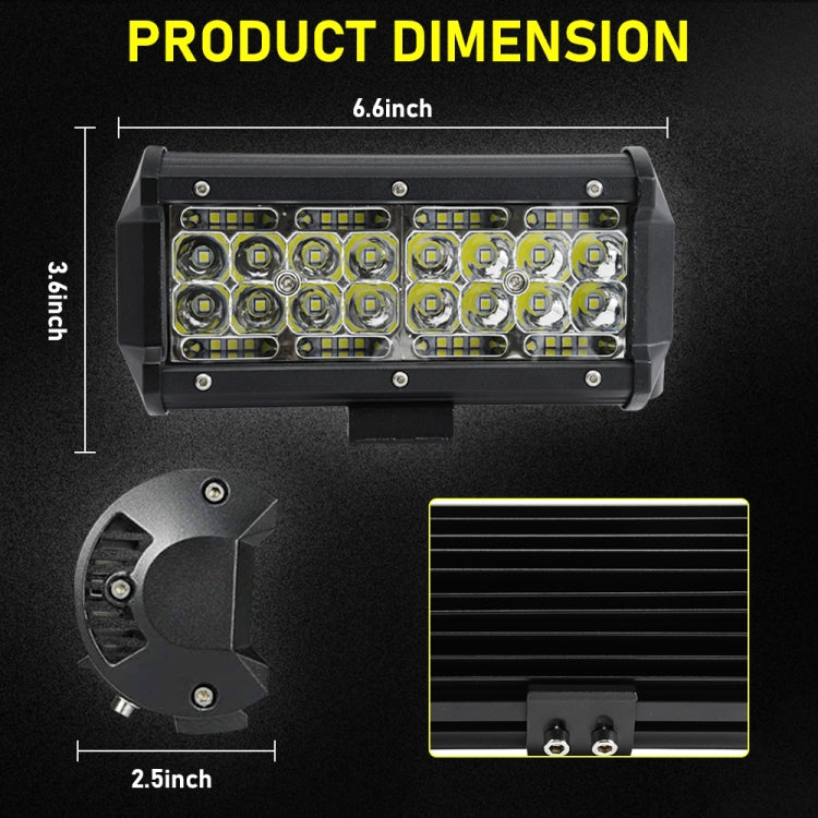 1 Pair D0060 E7 DC9-30V 6000K 12000LM 7 Inch 4 Rows Mixed Light Car Off-road Vehicle Working Light - In Car by buy2fix | Online Shopping UK | buy2fix