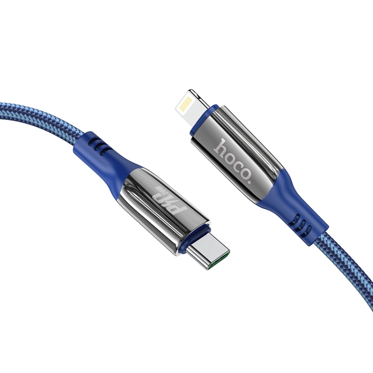 hoco S51 8 Pin PD Digital Display Charging Data Cable, Length: 1.2m(Blue) - Normal Style Cable by hoco | Online Shopping UK | buy2fix