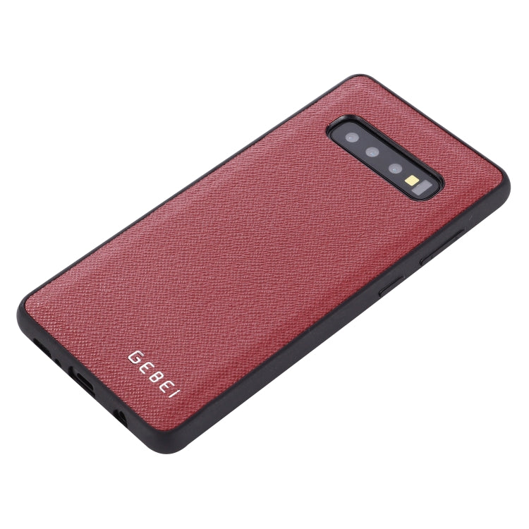 For Galaxy S10 GEBEI Full-coverage Shockproof Leather Protective Case(Red) - Galaxy Phone Cases by GEBEI | Online Shopping UK | buy2fix