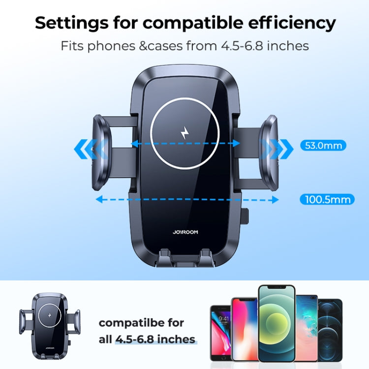 JOYROOM JR-ZS241 15W QI Mechanical Car Wireless Charger Phone Holder Air Outlet Version(Black) - In Car by JOYROOM | Online Shopping UK | buy2fix