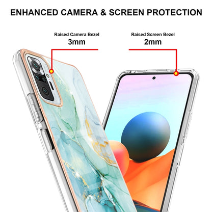 For Xiaomi Redmi Note 10 Pro / 10 Pro Max Electroplating Marble Pattern Dual-side IMD TPU Shockproof Case(Green 003) - Xiaomi Accessories by buy2fix | Online Shopping UK | buy2fix
