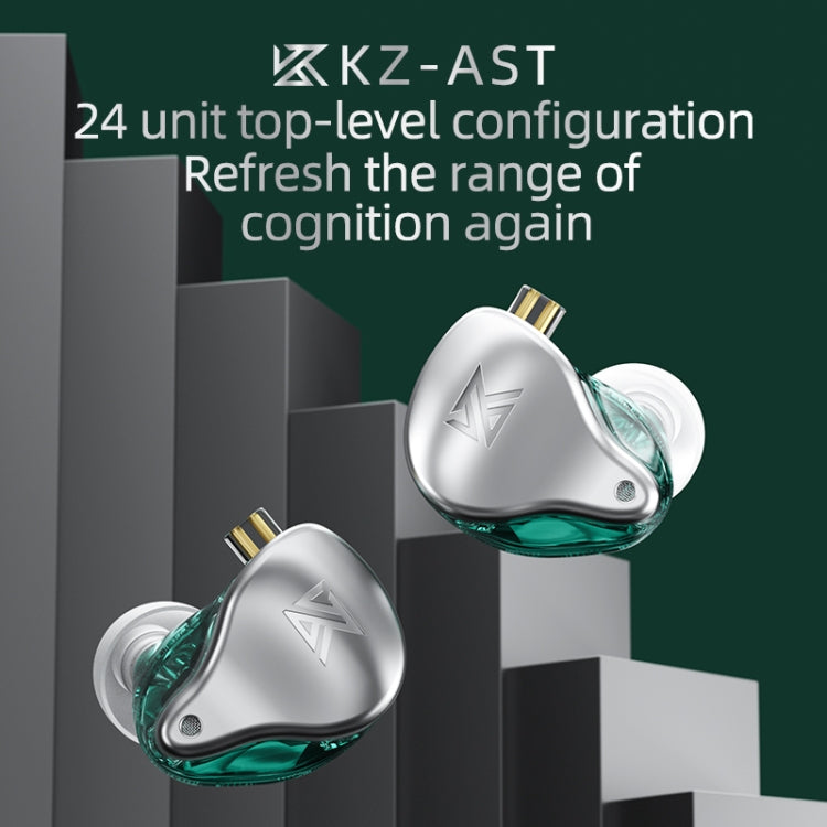 KZ AST 24-unit Balance Armature Monitor HiFi In-Ear Wired Earphone With Mic(Green) - In Ear Wired Earphone by KZ | Online Shopping UK | buy2fix