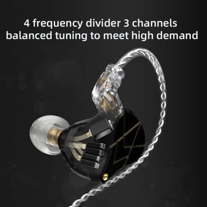 KZ ASX 20-unit Balance Armature Monitor HiFi In-Ear Wired Earphone With Mic(Black) - In Ear Wired Earphone by KZ | Online Shopping UK | buy2fix