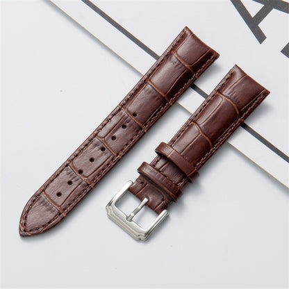 20mm Calf Leather Watch Band(Brown) - Smart Wear by buy2fix | Online Shopping UK | buy2fix