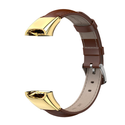 For Huawei Band 4 / Honor Band 5i MIJOBS Cowhide Leather Watch Band(Brown Gold) - Watch Bands by MIJOBS | Online Shopping UK | buy2fix