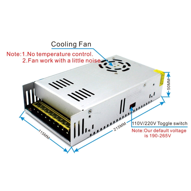 S-400-36 DC36V 11A 400W Light Bar Regulated Switching Power Supply LED Transformer, Size: 215 x 115 x 50mm - Power Supplies by buy2fix | Online Shopping UK | buy2fix