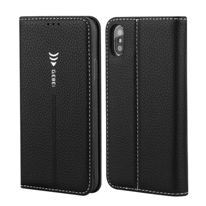 For iPhone XS / X GEBEI PU+TPU Horizontal Flip Protective Case with Holder & Card Slots(Black) - More iPhone Cases by GEBEI | Online Shopping UK | buy2fix