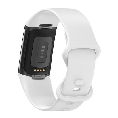 For Fitbit Charge 5 Silicone Watch Band, Size:S(White) - Smart Wear by buy2fix | Online Shopping UK | buy2fix