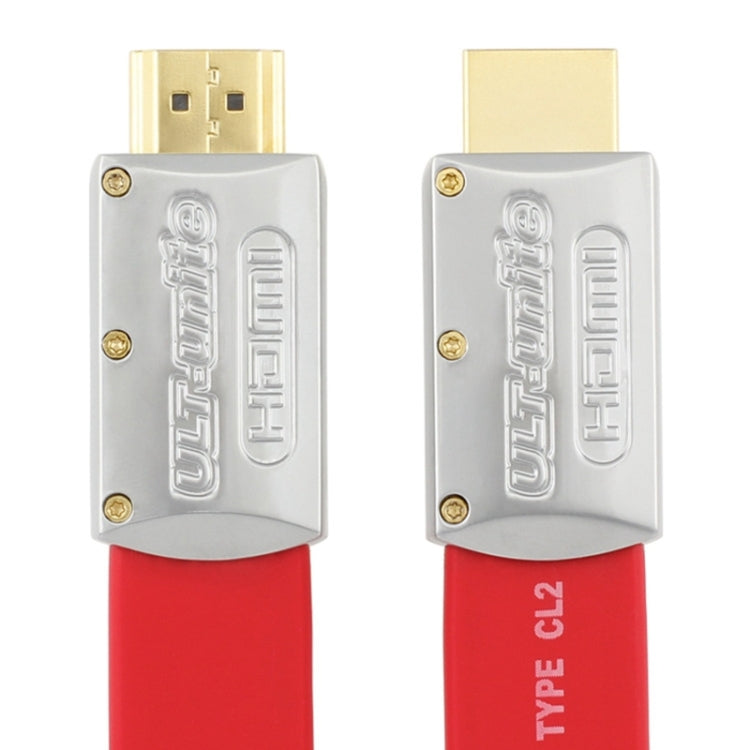 ULT-unite 4K Ultra HD Gold-plated HDMI to HDMI Flat Cable, Cable Length:17m(Red) - Cable by ult-unite | Online Shopping UK | buy2fix