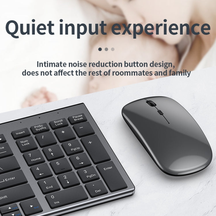 109 Three-mode Wireless Bluetooth Keyboard Mouse Set(Silver) - Computer & Networking by buy2fix | Online Shopping UK | buy2fix