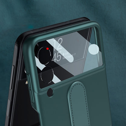 For Samsung Galaxy Z Flip3 5G GKK Ultra-thin PC Full Coverage Phone Flip Case with Ring Holder(Dark Green) - Galaxy Phone Cases by GKK | Online Shopping UK | buy2fix