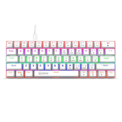 HXSJ V900 61 Keys Cool Lighting Effect Mechanical Wired Keyboard(White) - Wired Keyboard by HXSJ | Online Shopping UK | buy2fix