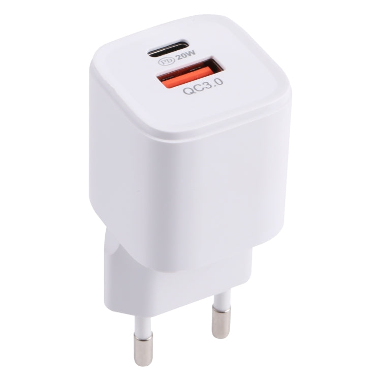 20WACB 20W QC3.0 + PD Quick Charger, Plug Specification:EU Plug(White) - Apple Accessories by buy2fix | Online Shopping UK | buy2fix