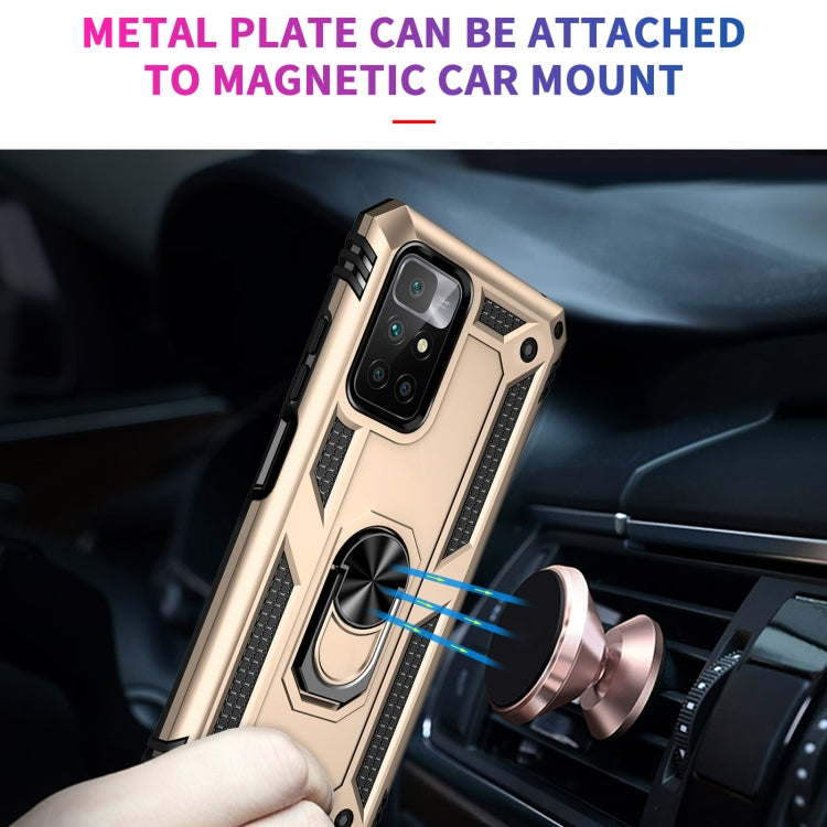 For Xiaomi Redmi 10 Shockproof TPU + PC Phone Case with 360 Degree Rotating Holder(Gold) - Xiaomi Cases by buy2fix | Online Shopping UK | buy2fix