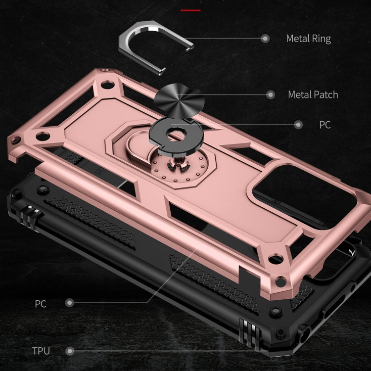 For Xiaomi Redmi 10 Shockproof TPU + PC Phone Case with 360 Degree Rotating Holder(Rose Gold) - Xiaomi Cases by buy2fix | Online Shopping UK | buy2fix