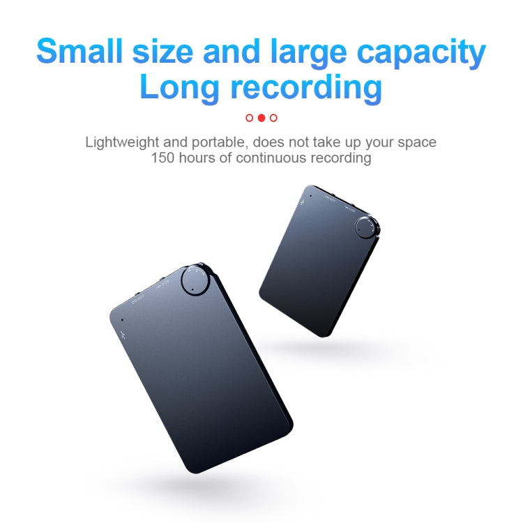 K2 Portable Ultra-thin Card Voice Recorder, Capacity:8GB(Black) - Other Style by buy2fix | Online Shopping UK | buy2fix