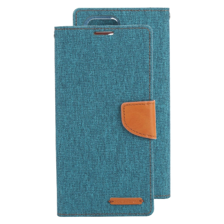 For Samsung Galaxy S22 Ultra 5G GOOSPERY CANVAS DIARY Canvas Texture Leather Phone Case(Dark Green) - Galaxy S22 Ultra 5G Cases by GOOSPERY | Online Shopping UK | buy2fix