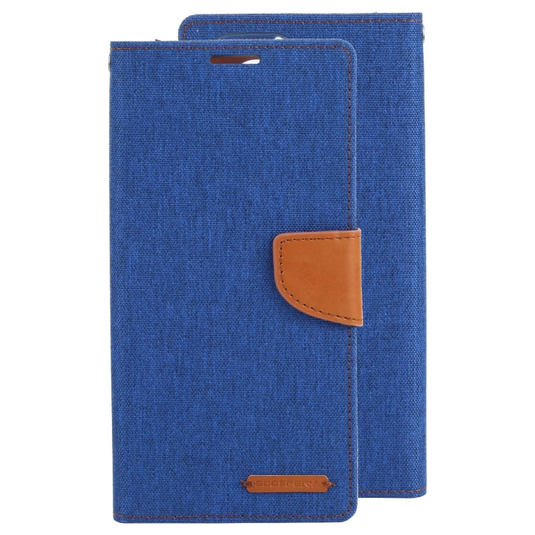 For Samsung Galaxy S22 Ultra 5G GOOSPERY CANVAS DIARY Canvas Texture Leather Phone Case(Blue) - Galaxy S22 Ultra 5G Cases by GOOSPERY | Online Shopping UK | buy2fix