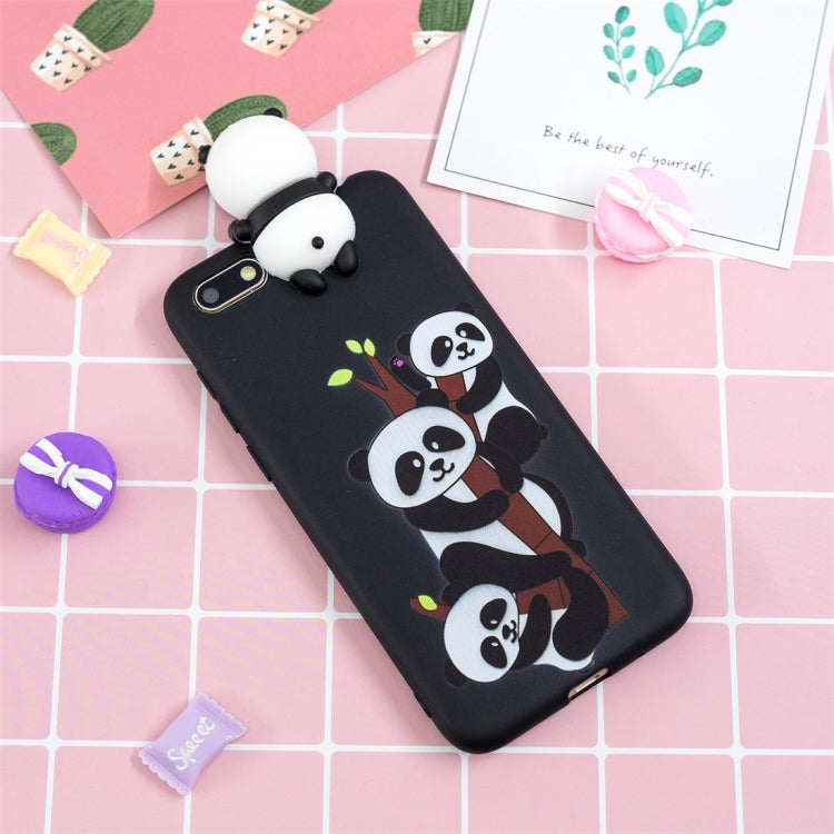 For Huawei Y5 (2018) Shockproof Cartoon TPU Protective Case(Three Pandas) - Huawei Cases by buy2fix | Online Shopping UK | buy2fix