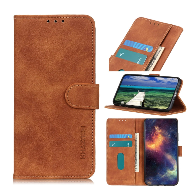 For vivo Y76 5G / Y76s 5G KHAZNEH Retro Texture Horizontal Flip Leather Phone Case(Brown) - vivo Cases by buy2fix | Online Shopping UK | buy2fix