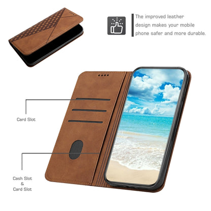 For Motorola Edge 20 Pro Skin Feel Magnetic Leather Phone Case(Brown) - Motorola Cases by buy2fix | Online Shopping UK | buy2fix