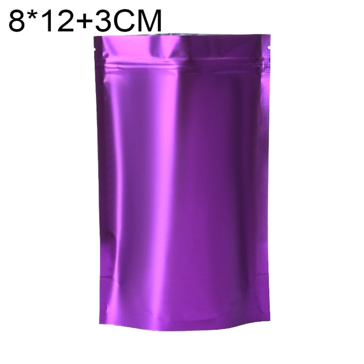 100 PCS/Set Matte Aluminum Foil Snack Stand-up Pouch, Size:8x12+3cm(Purple) - Preservation Supplies by buy2fix | Online Shopping UK | buy2fix