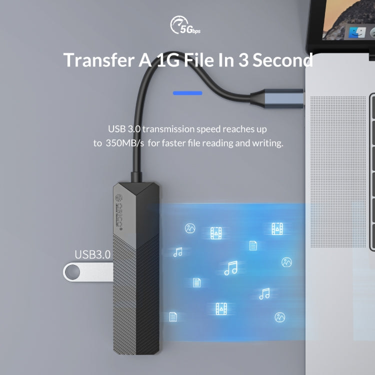 ORICO MDK-5P-GY-BP 5 In 1 Type-C / USB-C Multifunctional Docking Station(Grey) - Computer & Networking by ORICO | Online Shopping UK | buy2fix