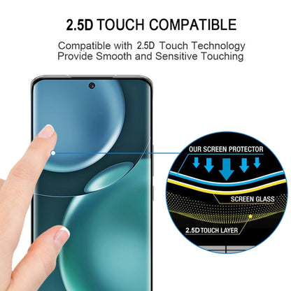 Edge Glue 3D Curved Edge Full Screen Tempered Glass Film For Honor Magic4(Black) - Mobile Accessories by buy2fix | Online Shopping UK | buy2fix