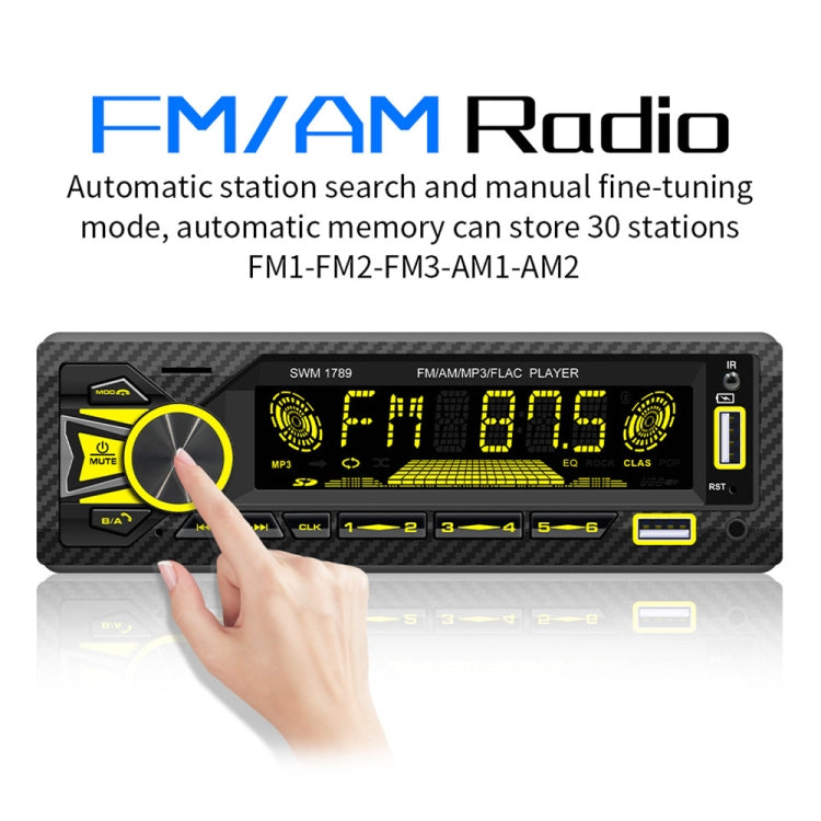 SWM-1789 Car Radio Receiver Bluetooth 5.1 MP3 Player with Remote Control - In Car by buy2fix | Online Shopping UK | buy2fix