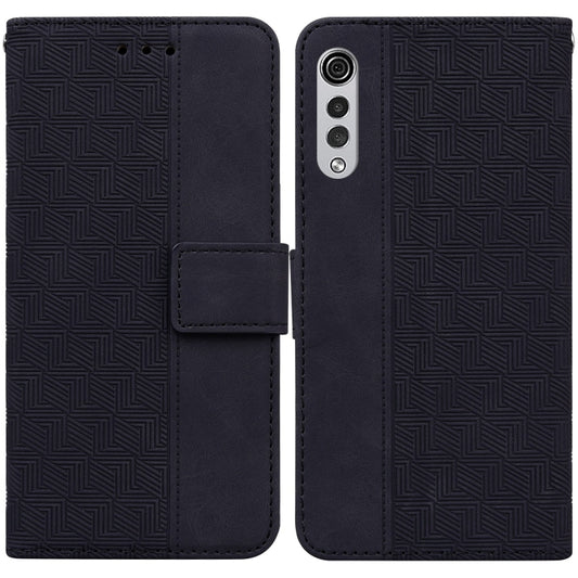 For LG Velvet / G9 5G / 4G Geometric Embossed Leather Phone Case(Black) - LG by buy2fix | Online Shopping UK | buy2fix