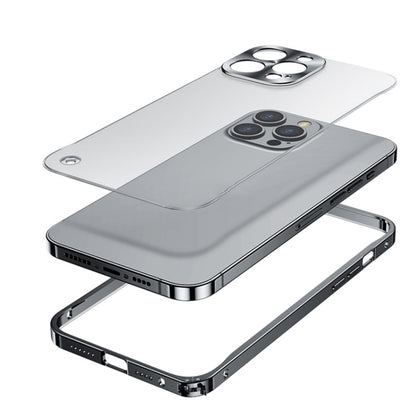 For iPhone 12 Metal Frame Frosted Case(Silver) - Apple Accessories by buy2fix | Online Shopping UK | buy2fix