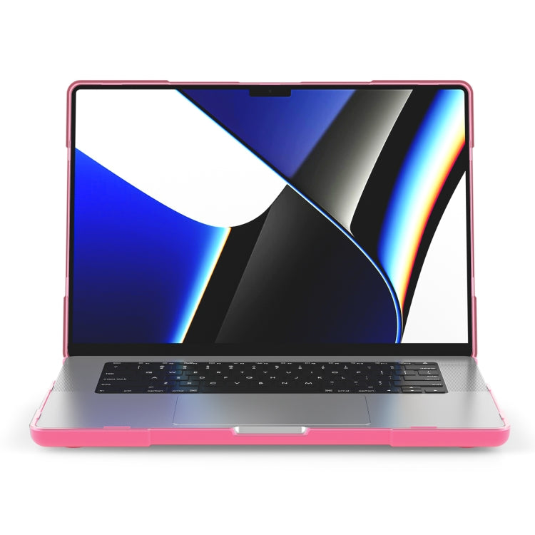 TPU + PC Two-color Anti-fall Laptop Protective Case For MacBook Pro 16.2 inch A2485 2021(Rose Red) - MacBook Pro Cases by buy2fix | Online Shopping UK | buy2fix