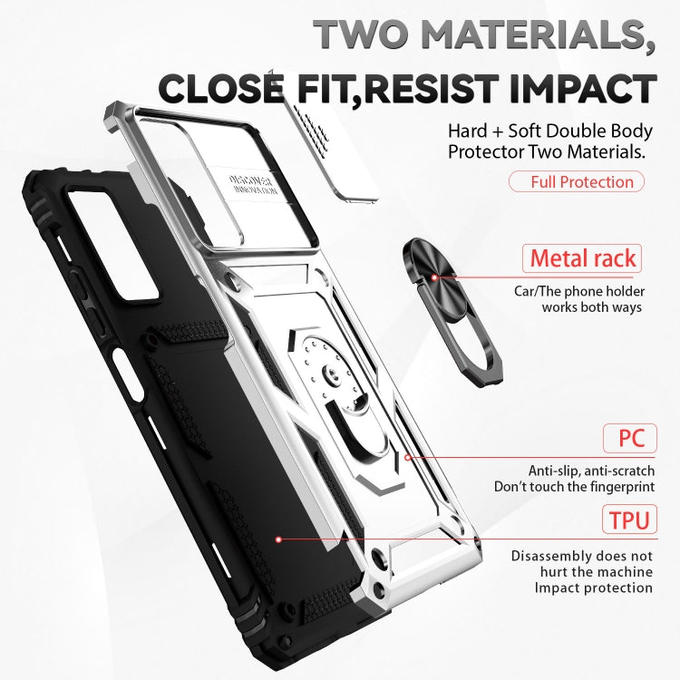 For Xiaomi Redmi Note 11 Pro Global Sliding Camshield Holder Phone Case(Silver) - Redmi Note 11 Pro Case by buy2fix | Online Shopping UK | buy2fix