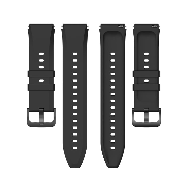 For Xiaomi Watch S1 22mm Protruding Head Glossy Silicone Watch Band(Black) - Watch Bands by buy2fix | Online Shopping UK | buy2fix