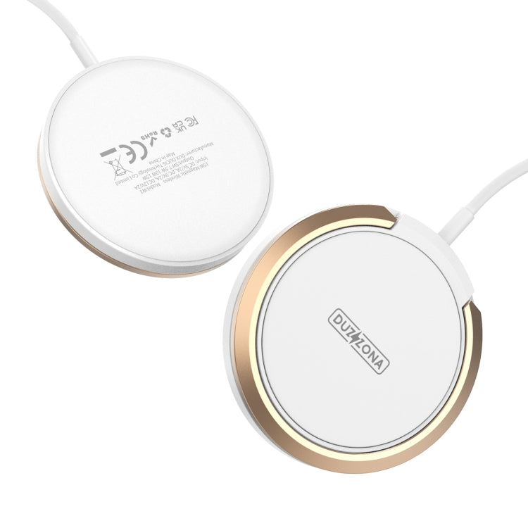 DUZZONA W1 15W Magnetic Wireless Charger with Ring Holder, Cable Length: 1.2m(White) - Apple Accessories by DUZZONA | Online Shopping UK | buy2fix