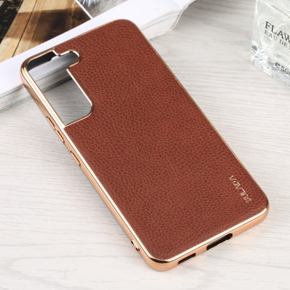 For Samsung Galaxy S22 5G SULADA Shockproof TPU + Handmade Leather Phone Case(Brown) - Galaxy S22 5G Cases by SULADA | Online Shopping UK | buy2fix