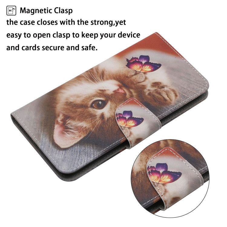 For Xiaomi Redmi 10C Colored Drawing Pattern Flip Leather Case(Butterfly Cat) - Xiaomi Cases by buy2fix | Online Shopping UK | buy2fix